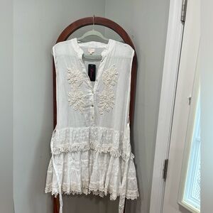Embellished & Beaded White Summer Dress